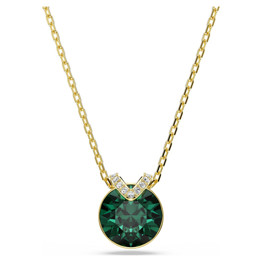 BELLA V PENDANT - GREEN, GOLD
