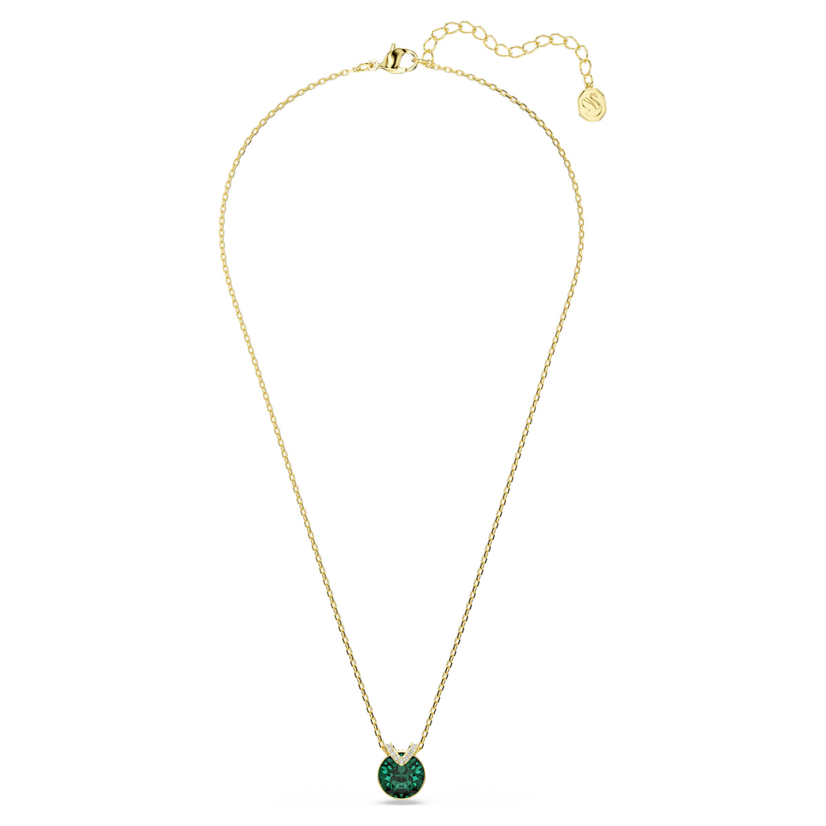 BELLA V PENDANT - GREEN, GOLD