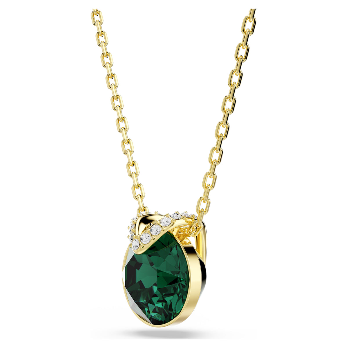 BELLA V PENDANT - GREEN, GOLD