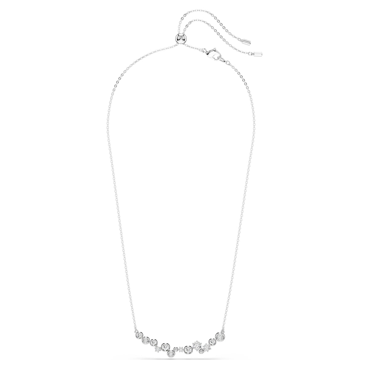 CONSTELLA NECKLACE MIXED CUTS - WHITE, RHODIUM