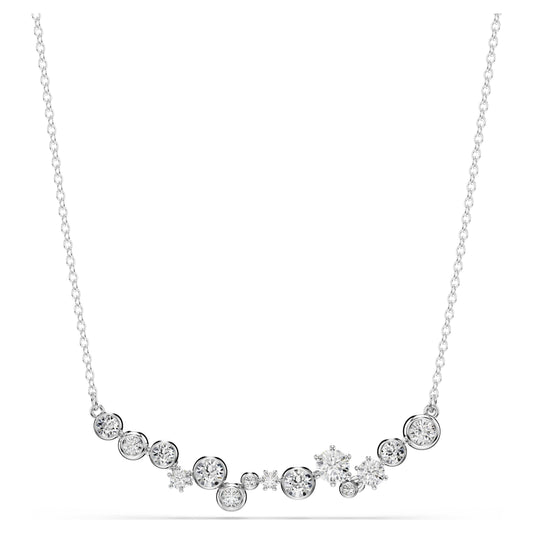 CONSTELLA NECKLACE MIXED CUTS - WHITE, RHODIUM