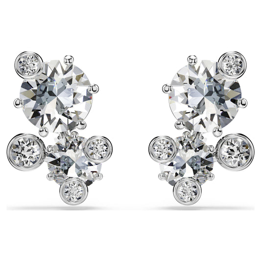 CONSTELLA STUD EARRINGS - WHITE, RHODIUM