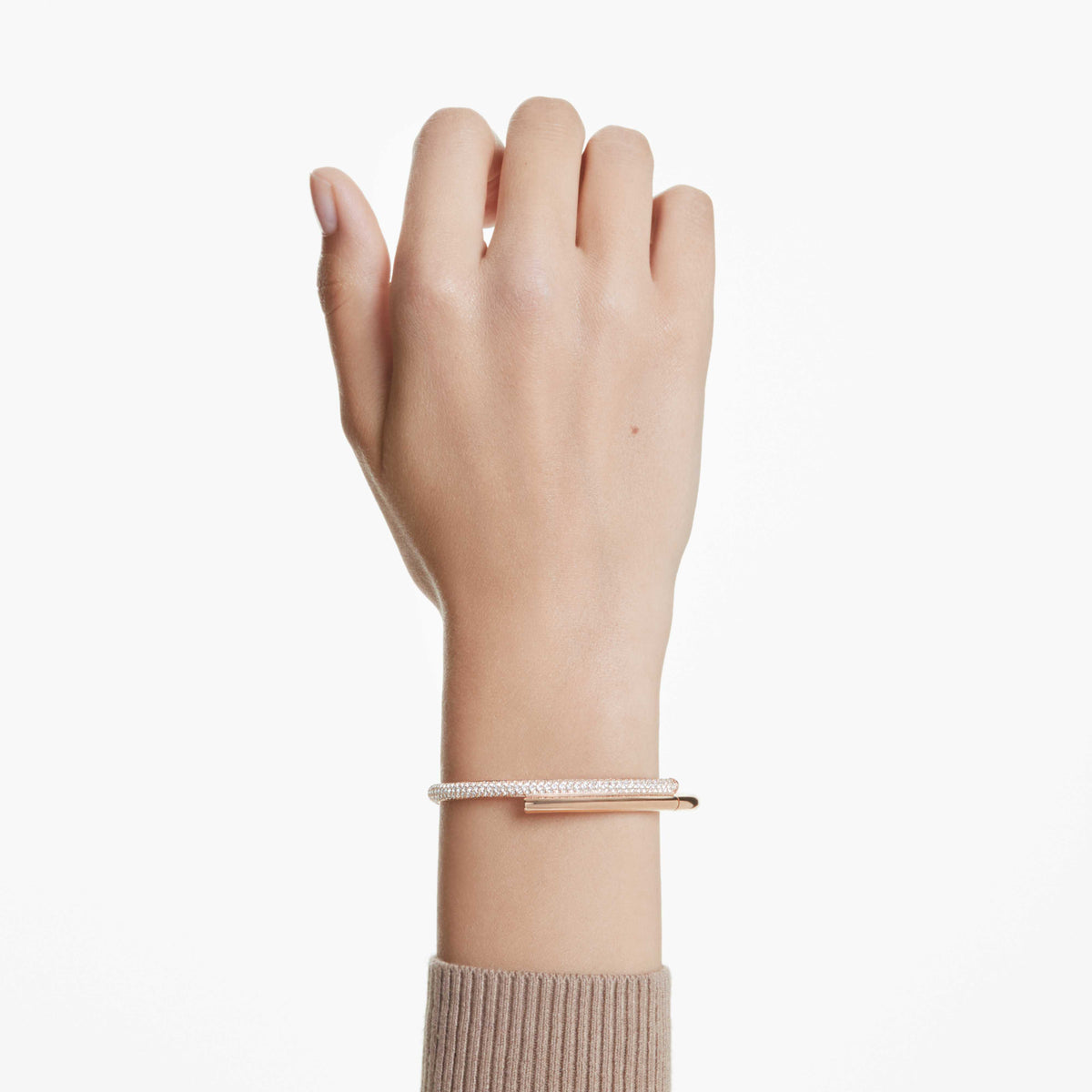 DEXTERA BANGLE - WHITE, ROSE-GOLD