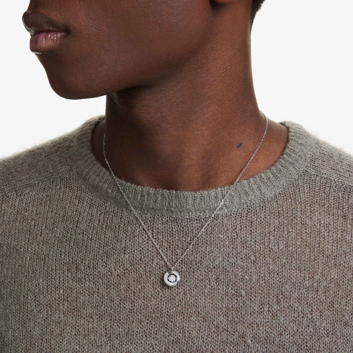 DEXTERA PENDANT - WHITE, RHODIUM