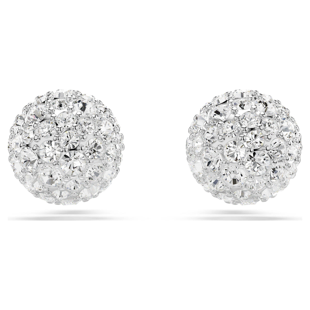 DEXTERA STUD EARRINGS - WHITE, RHODIUM