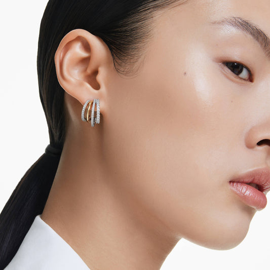 HYPERBOLA HOOP EARRINGS MINI - WHITE, MIXED-METALS