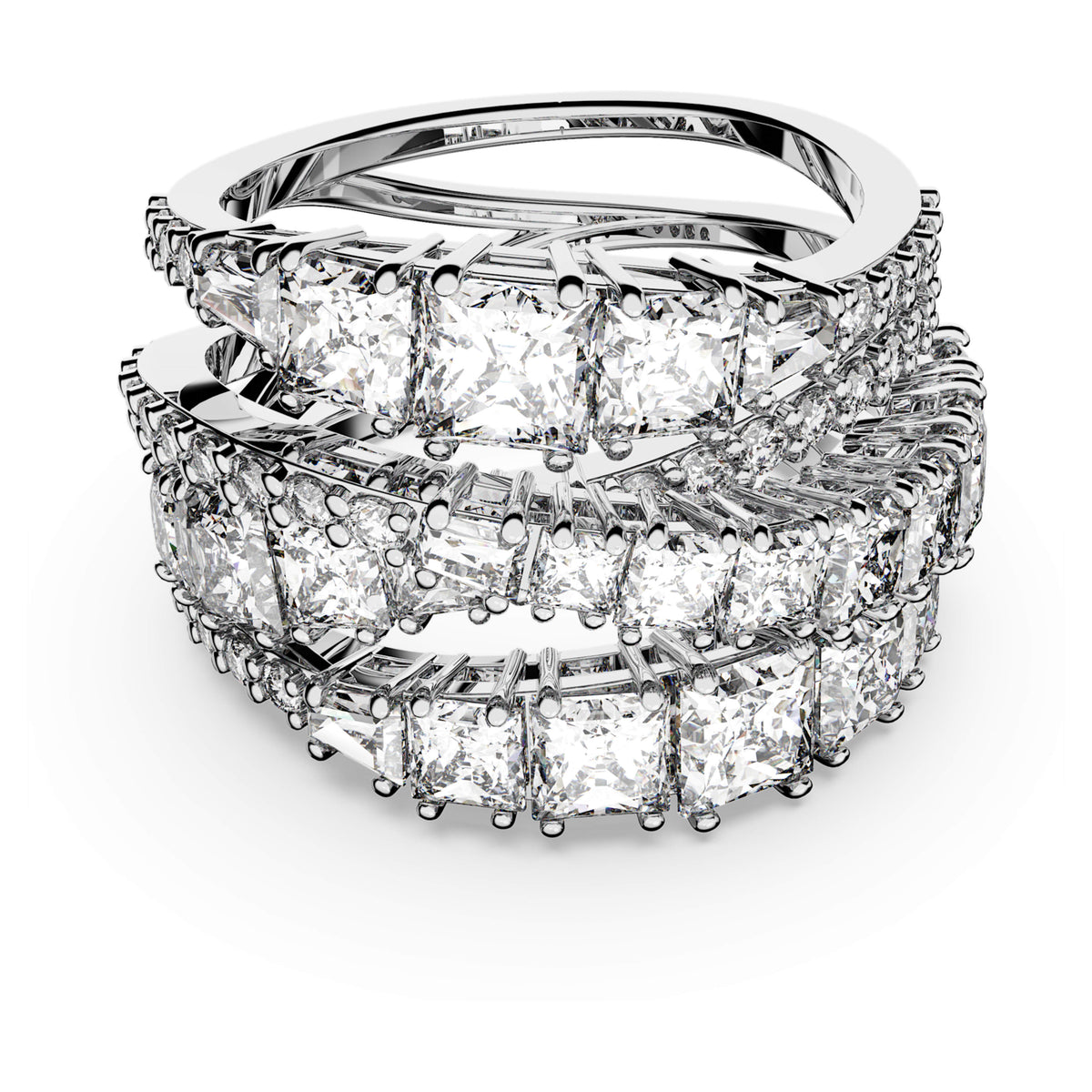 HYPERBOLA RING TWIST - WHITE, RHODIUM