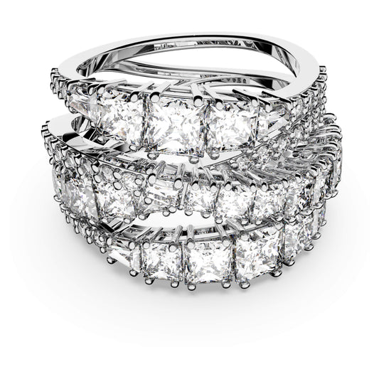 HYPERBOLA RING TWIST - WHITE, RHODIUM