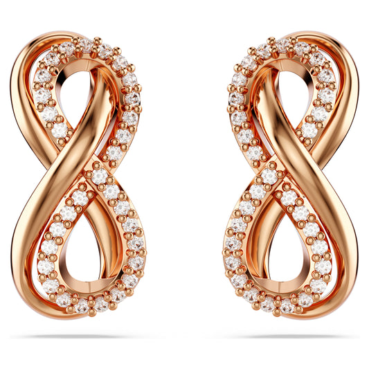 HYPERBOLA STUD EARRINGS INFINITY - WHITE, ROSE-GOLD