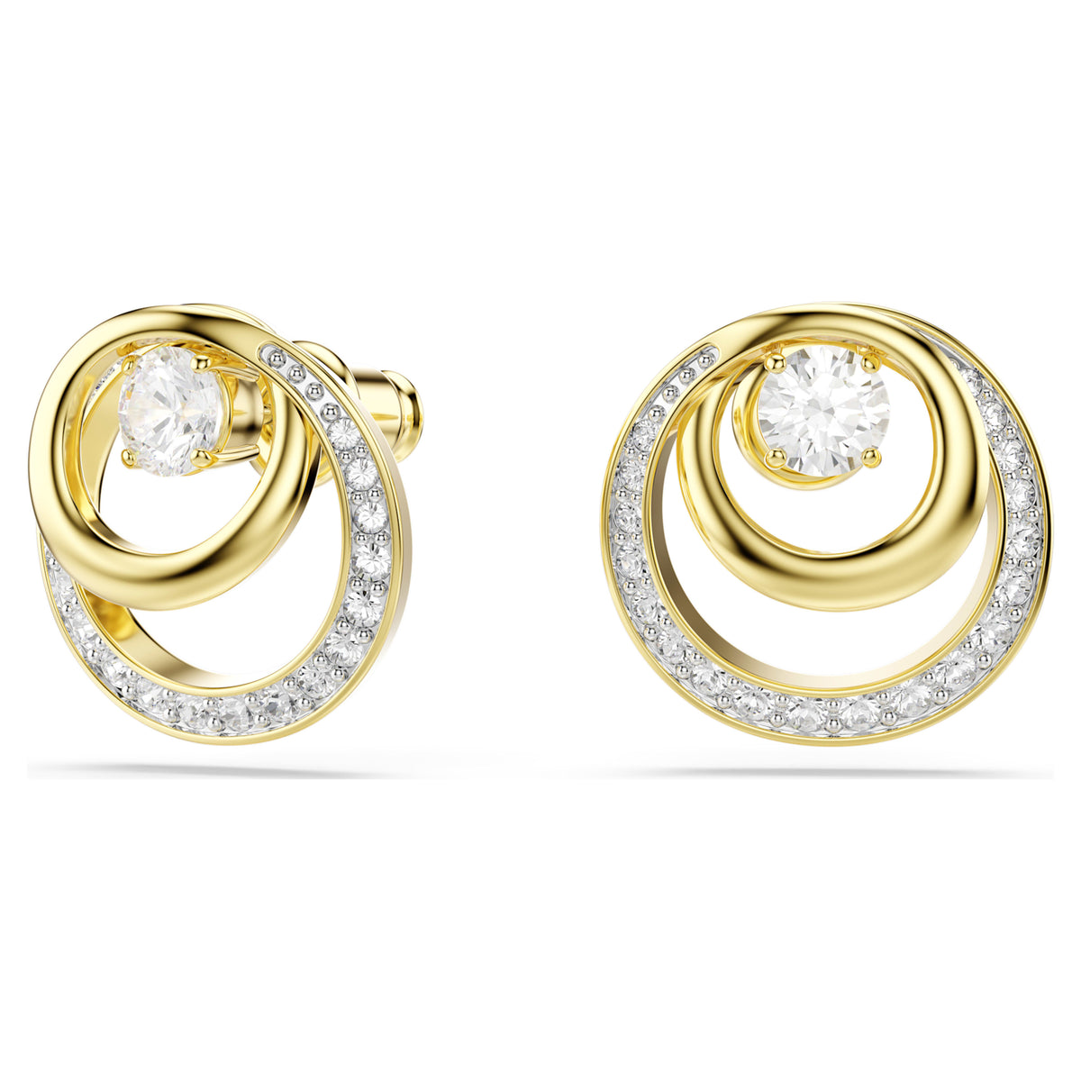 HYPERBOLA STUD EARRINGS - WHITE, GOLD
