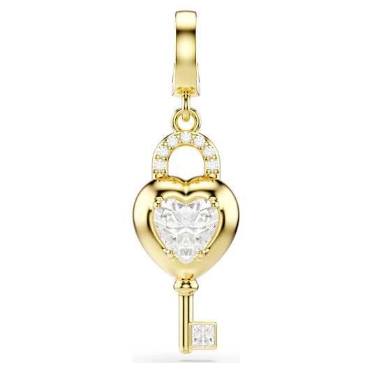 IDYLLIA CHARM HEART WITH KEY - WHITE, GOLD