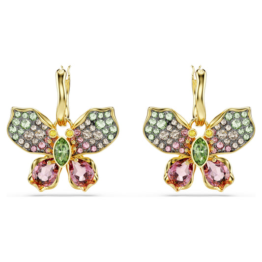 IDYLLIA DROP EARRINGS BUTTERFLY - MULTI-COLOURED, MIXED-METAL