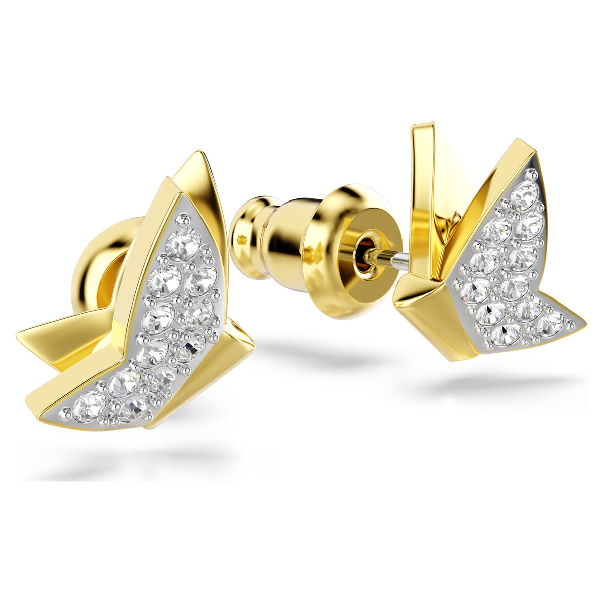 IDYLLIA LILIA STUDS BUTTERFLY - WHITE, GOLD