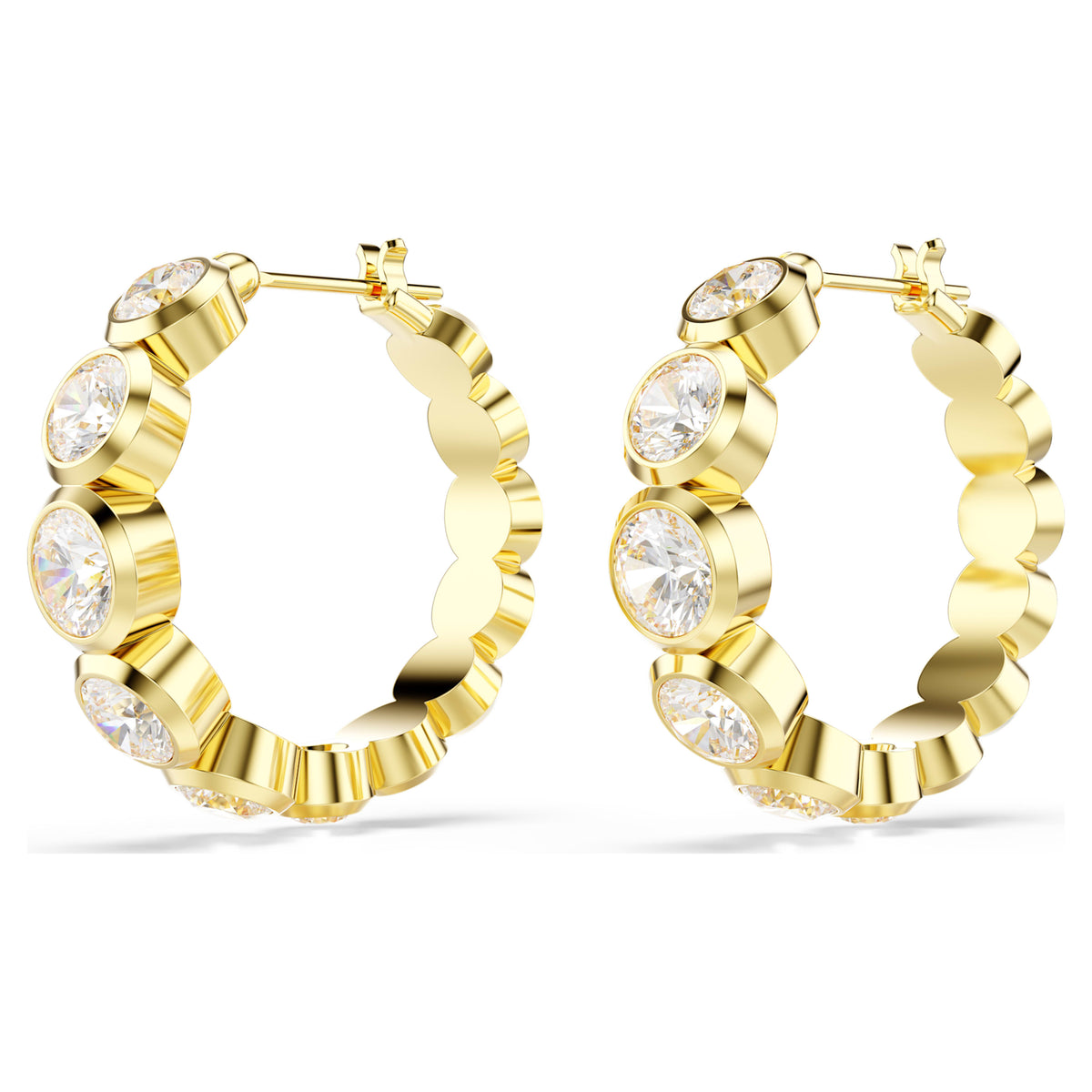 IMBER HOOP EARRINGS - WHITE, GOLD