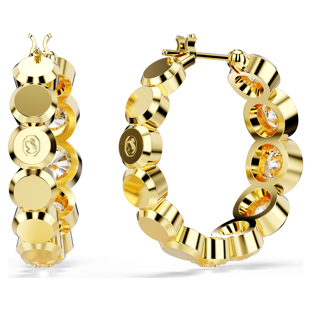 IMBER HOOP EARRINGS - WHITE, GOLD
