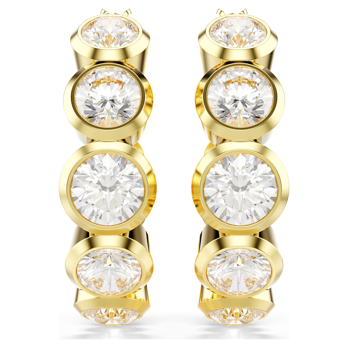 IMBER HOOP EARRINGS - WHITE, GOLD