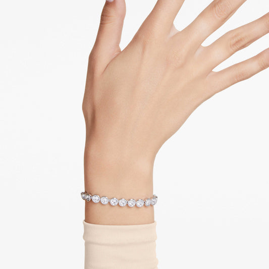 IMBER TENNIS BRACELET - WHITE, RHODIUM
