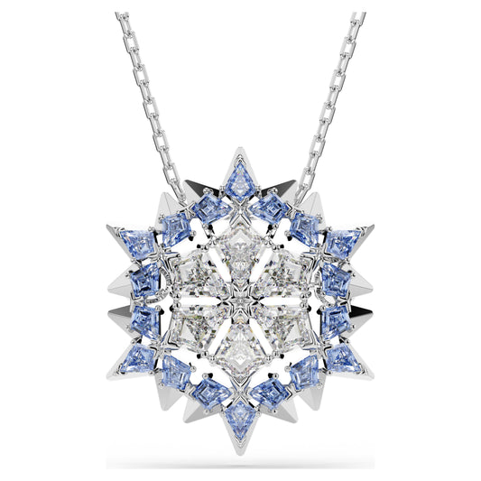 MAGIC PENDANT AND BROOCH SNOWFLAKE - BLUE, RHODIUM