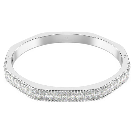 MATRIX BANGLE - WHITE, RHODIUM