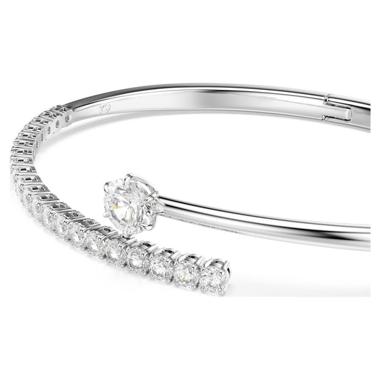 MATRIX BANGLE - WHITE, RHODIUM