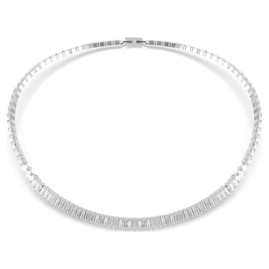 MATRIX NECKLACE - WHITE, RHODIUM