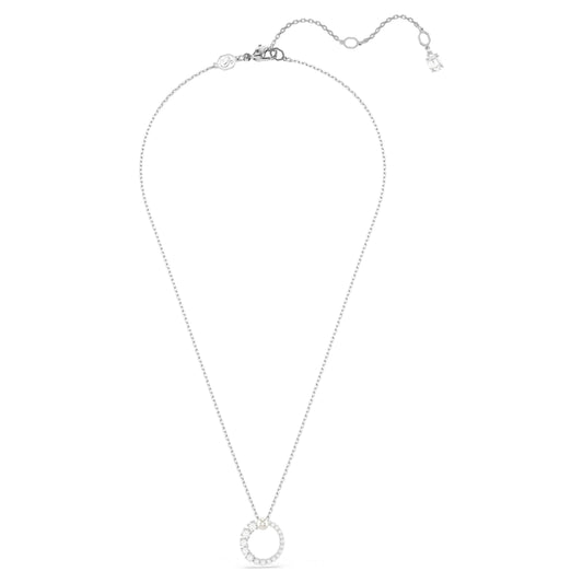 MATRIX PENDANT PEARL - WHITE, RHODIUM