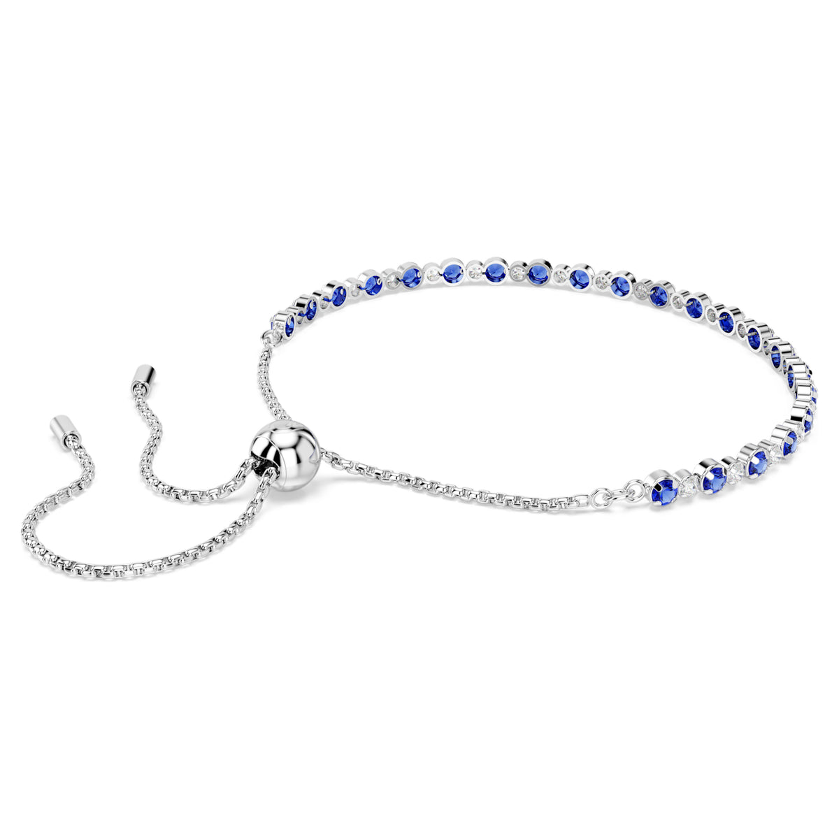 MATRIX TENNIS BRACELET - BLUE, RHODIUM