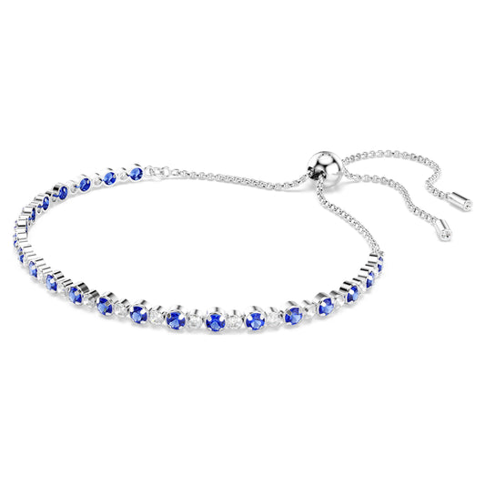 MATRIX TENNIS BRACELET - BLUE, RHODIUM