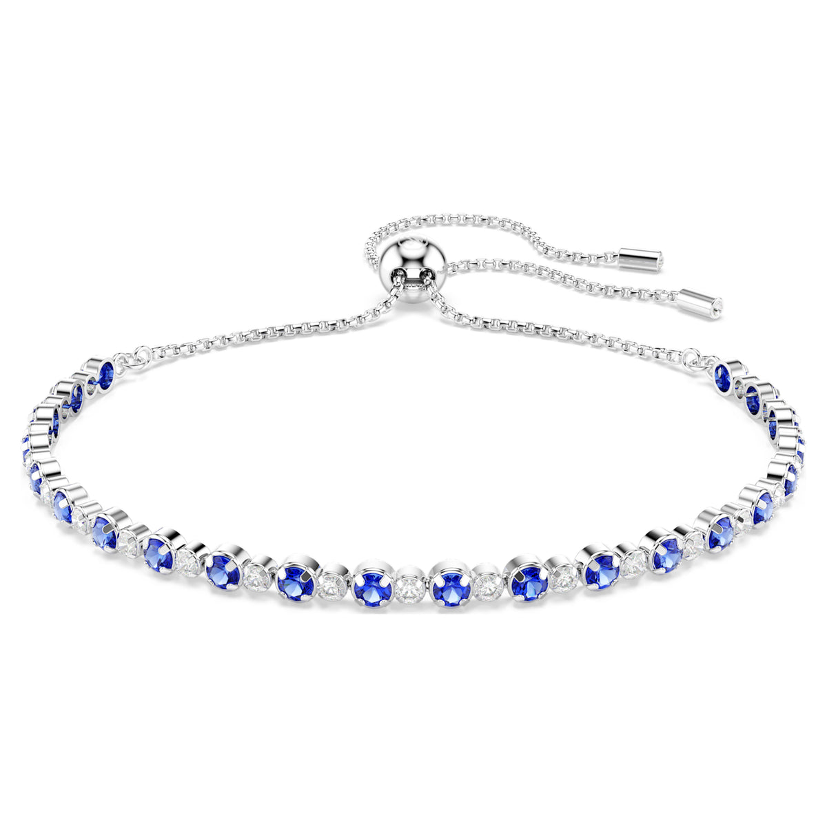 MATRIX TENNIS BRACELET - BLUE, RHODIUM