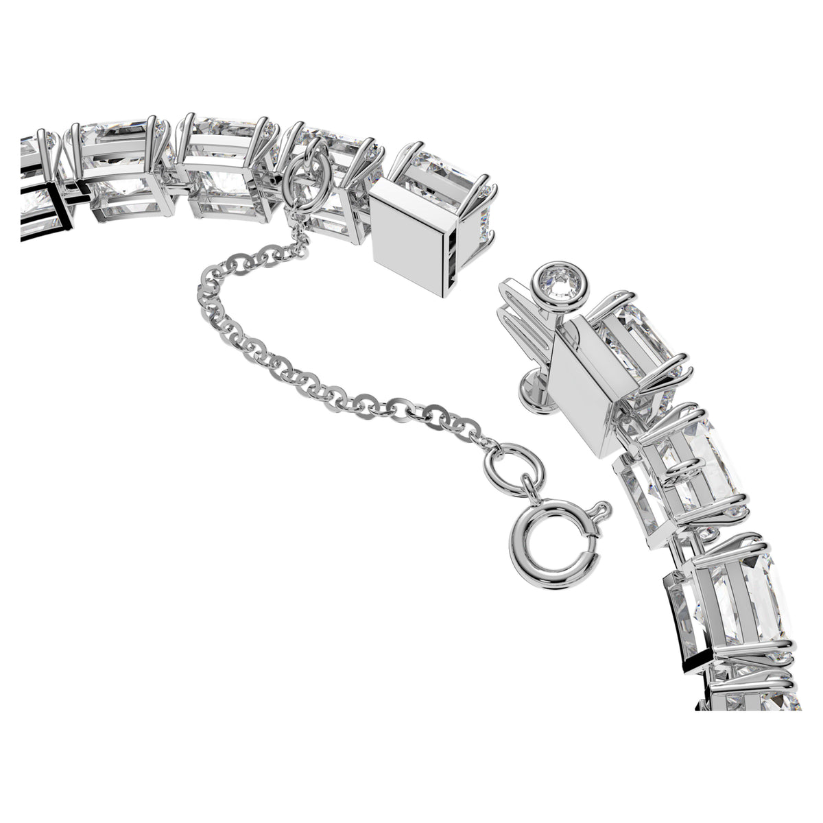 MILLENIA BRACELET SQUARE - WHITE, RHODIUM