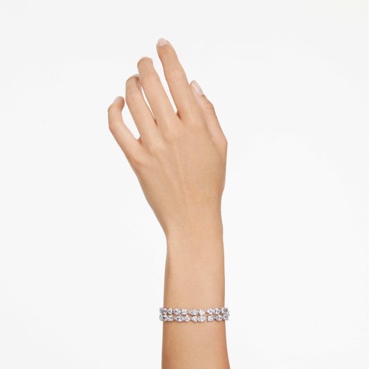 MESMERA BRACELET - WHITE, RHODIUM