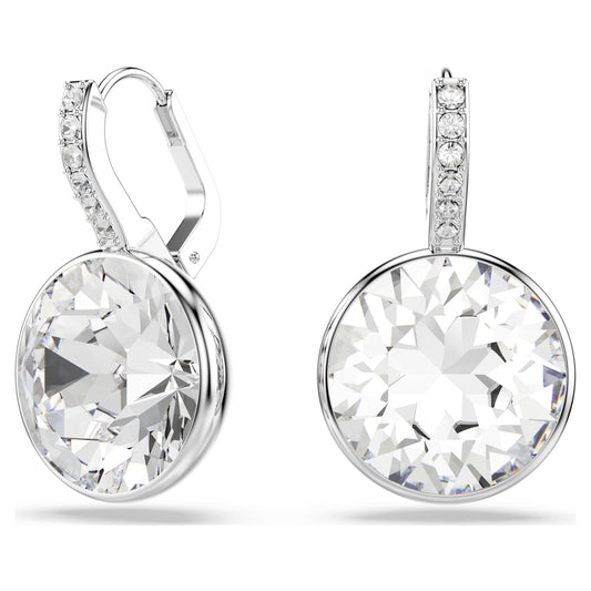 MILLENIA DROP EARRINGS - WHITE, RHODIUM