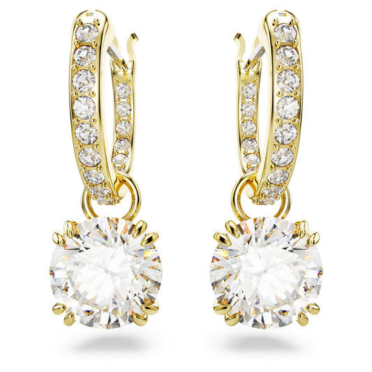 STILLA DROP EARRINGS - WHITE, GOLD