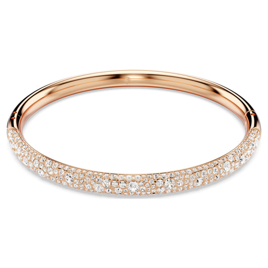 SUBLIMA BANGLE SNOW PAVE - WHITE, ROSE-GOLD