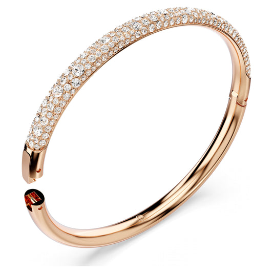 SUBLIMA BANGLE SNOW PAVE - WHITE, ROSE-GOLD