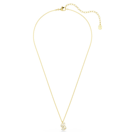 SWAN PENDANT - WHITE, 18K GOLD
