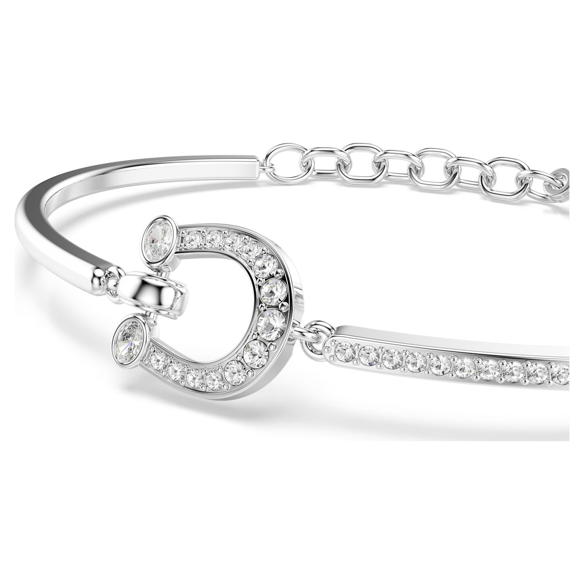 SYMBOLICA BRACELET HORSESHOE - WHITE, RHODIUM