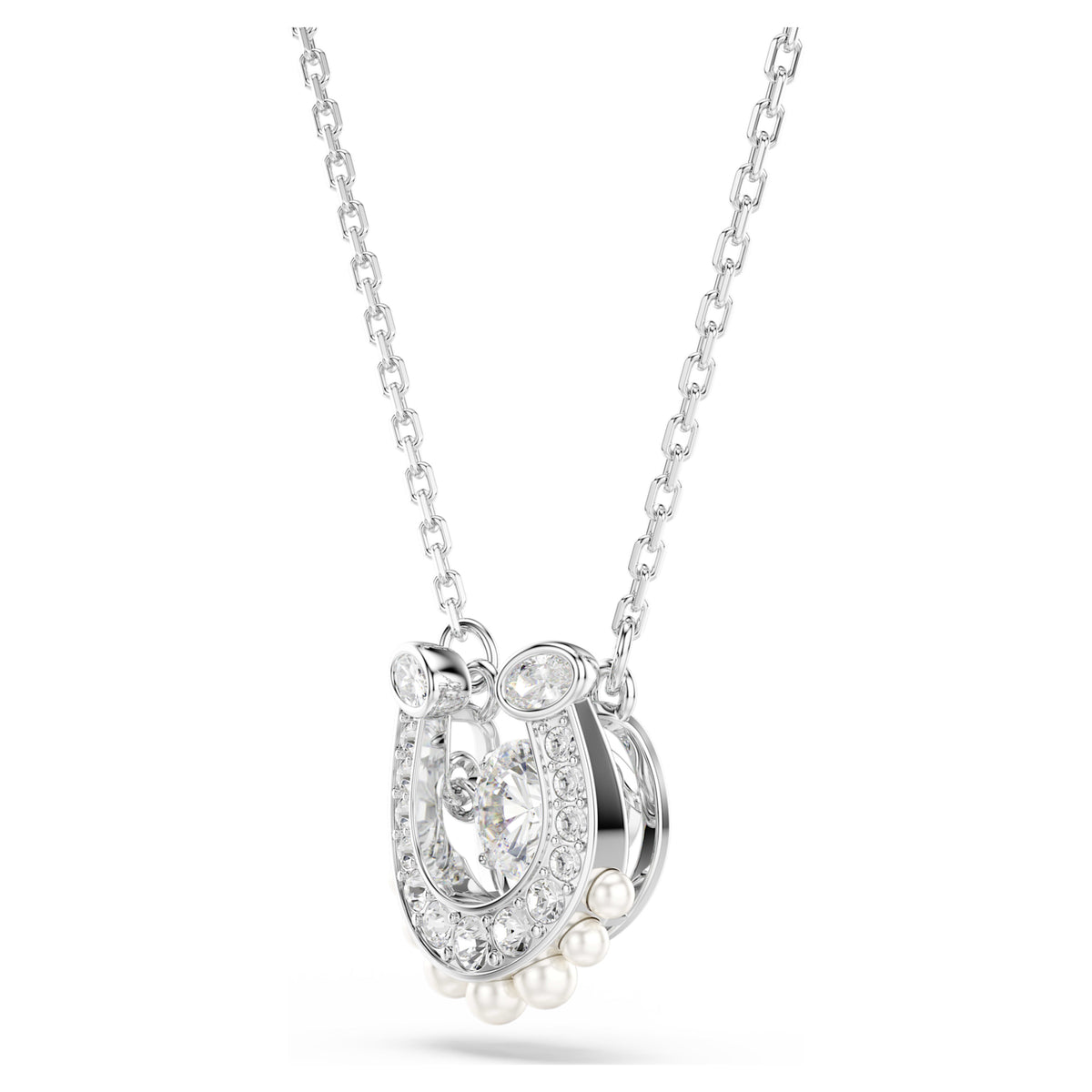 SYMBOLICA PENDANT HORSESHOE - WHITE, RHODIUM