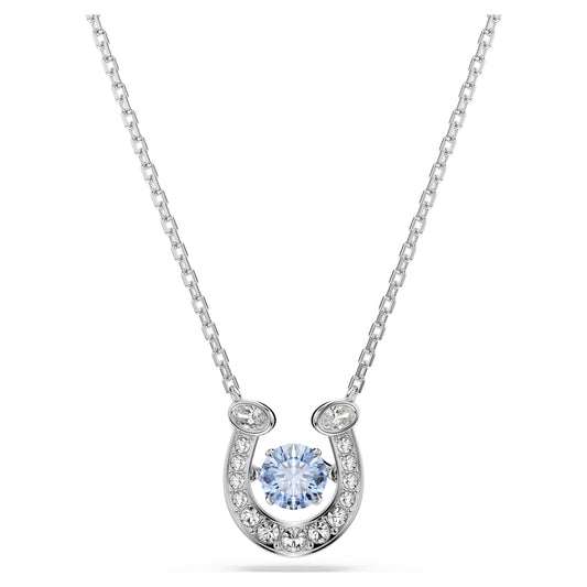 SYMBOLICA PENDANT HORSESHOE - BLUE, RHODIUM
