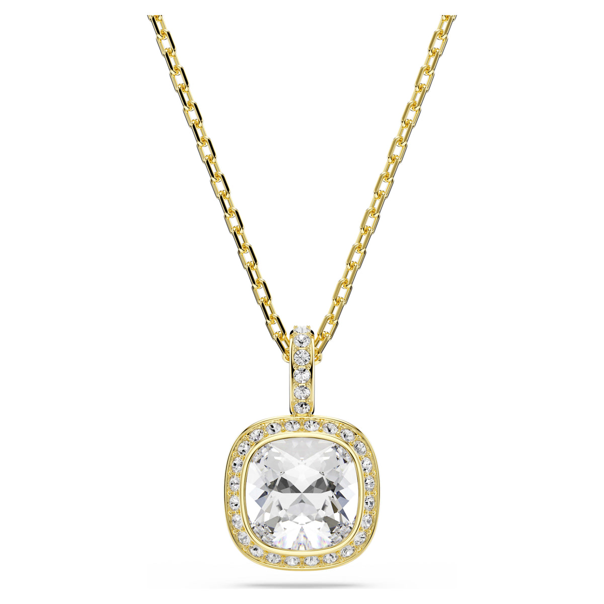 UNA ANGELIC PENDANT CUSHION CUT - WHITE, 18K GOLD