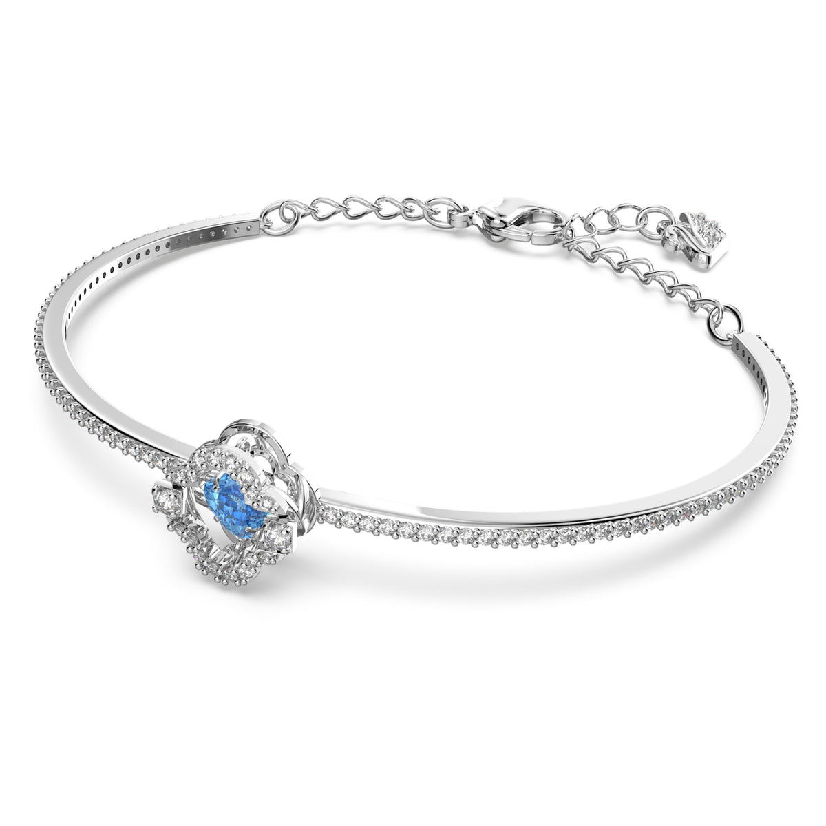 UNA BANGLE CLOVER - BLUE, RHODIUM
