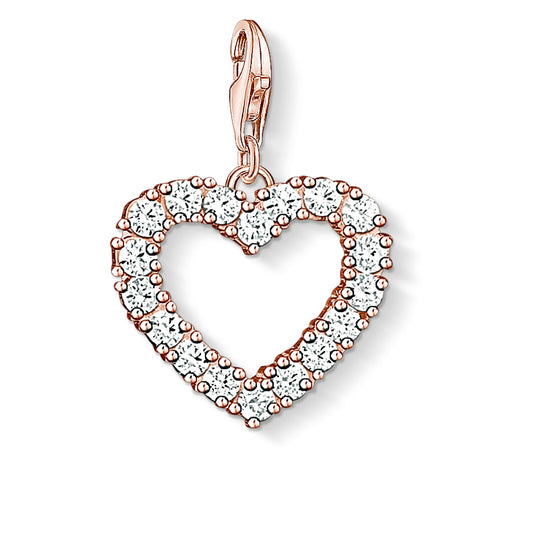 CHARM CLUB CZ OPEN HEART CHARM