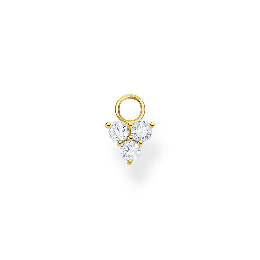 CHARMING COLLECTION SINGLE CZ TRIANGLE EARRING PENDANT