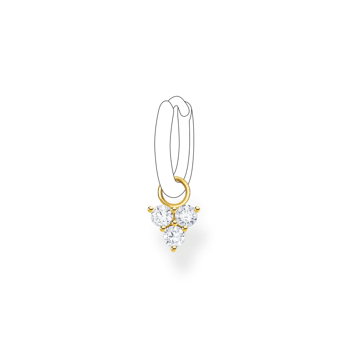 CHARMING COLLECTION SINGLE CZ TRIANGLE EARRING PENDANT