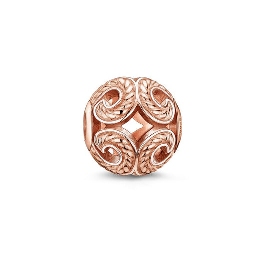 KARMA BEAD - STERLING SILVER ROSE-GOLD PLATED WAVE BEAD