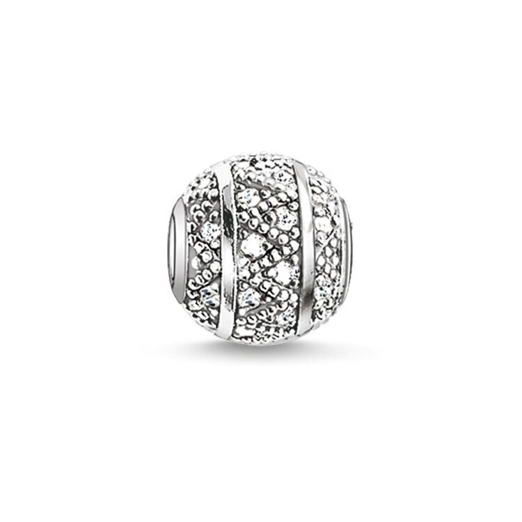KARMA BEAD - WHITE ZIG ZAG BEAD