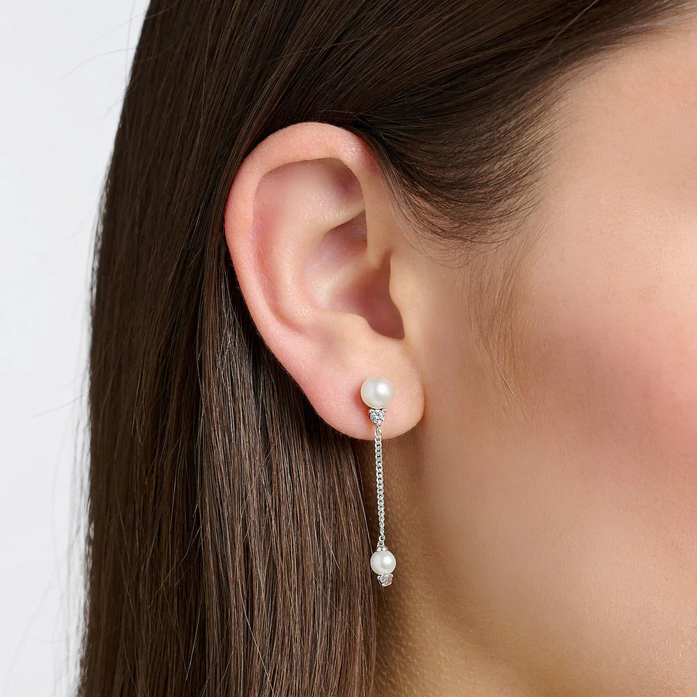 PEARL EARRINGS WITH WINTER SUN RAYS