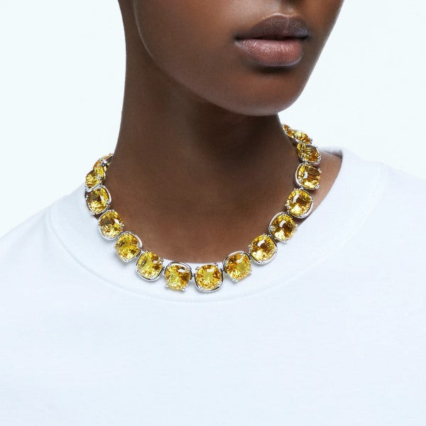 HARMONIA CHOKER CUSHION - YELLOW, RHODIUM