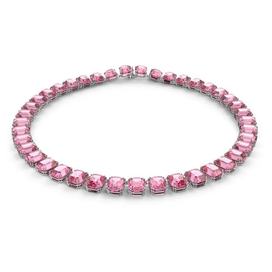 MILLENIA ALL AROUND NECKLACE - PINK, RHODIUM