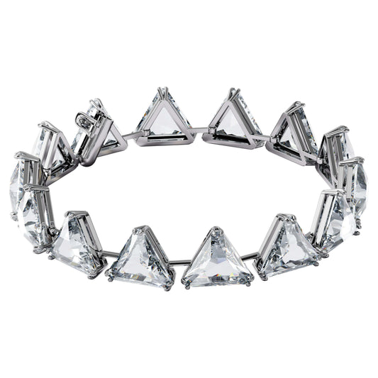 ORTYX BRACELET SPIKE TRIANGLE - WHITE, RHODIUM